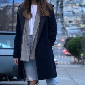 Uniqlo navy wool coat